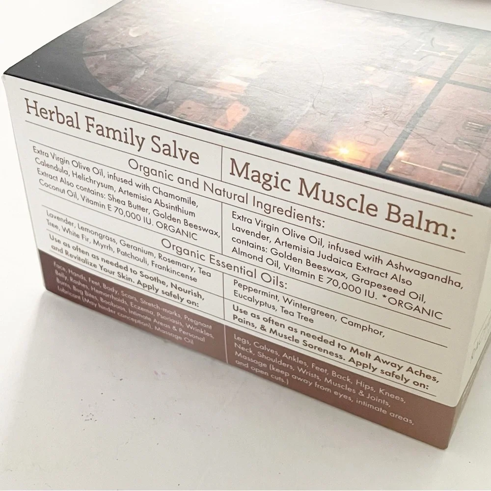 Salves of Jerusalem Herbal-Muscle Gift Set Balm Family Salve Organic Natural NEW